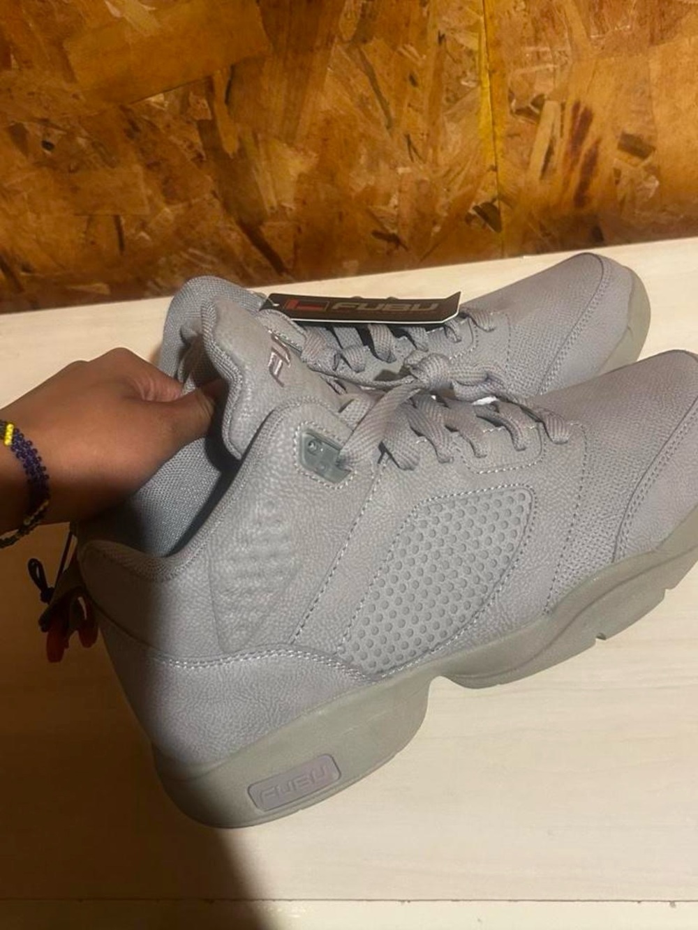FUBU Men's Athletic Sneakers in Light Gray